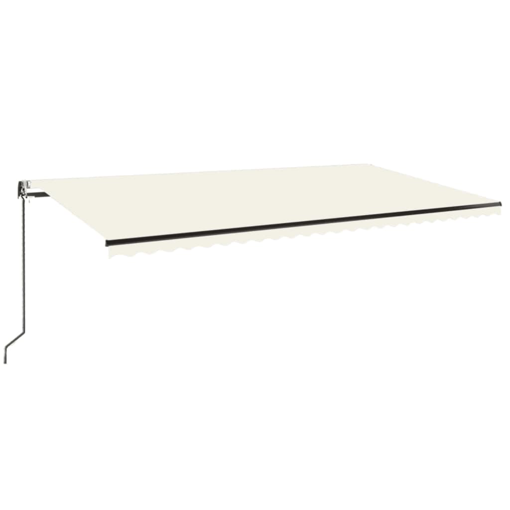 Automatisk markise med vindsensor og LED 600x350 cm kremhvit vidaXL