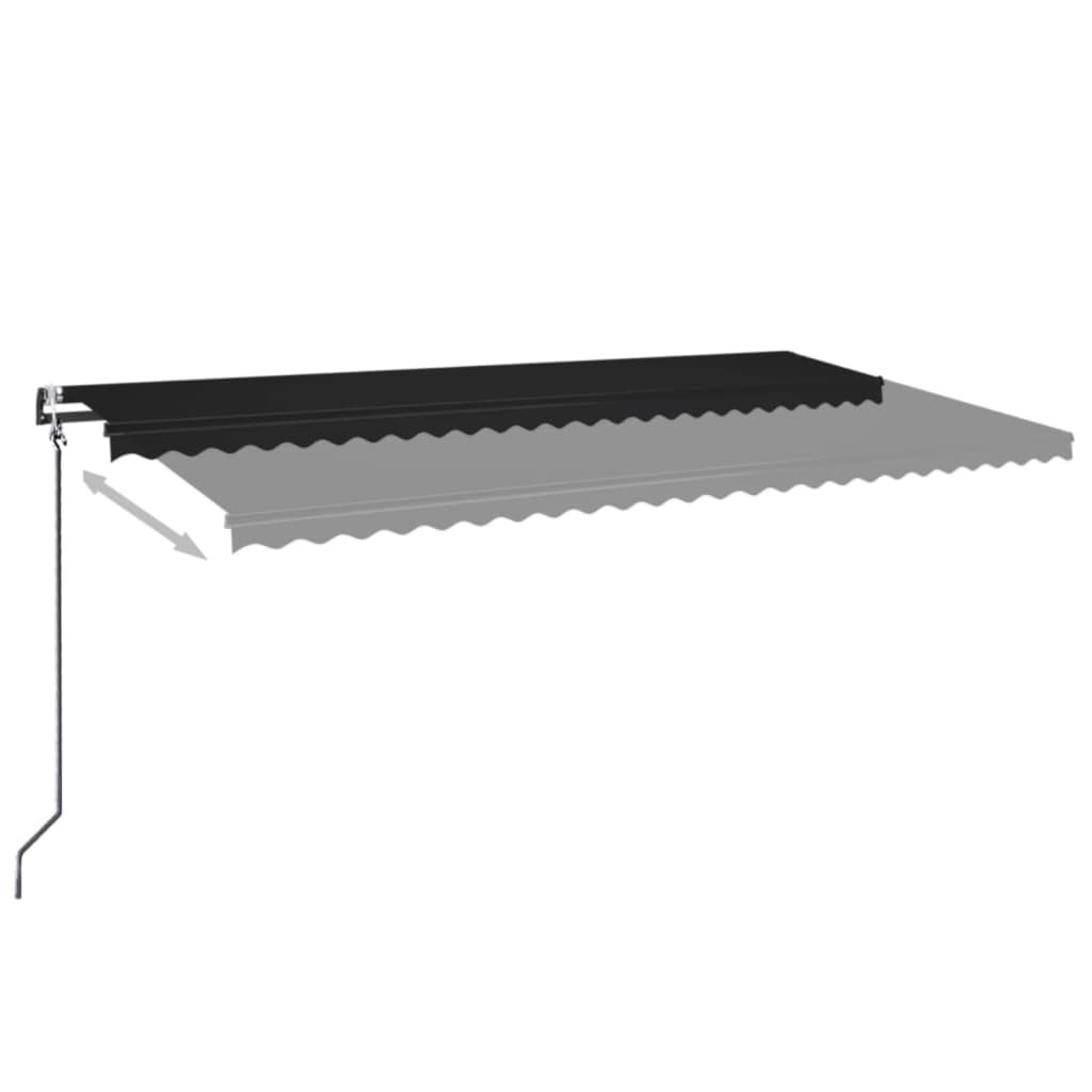 Automatisk markise med vindsensor og LED 600x350 cm antrasitt vidaXL