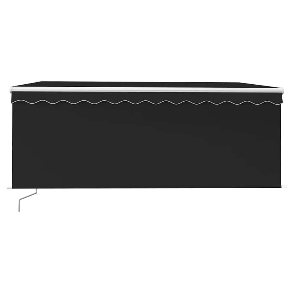 Manuell uttrekkbar markise rullegardin&LED 3,5x2,5 m antrasitt vidaXL
