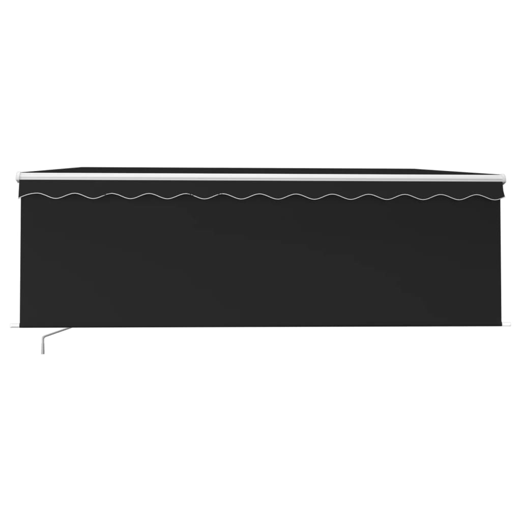 Manuell uttrekkbar markise rullegardin og LED 4x3 m antrasitt vidaXL
