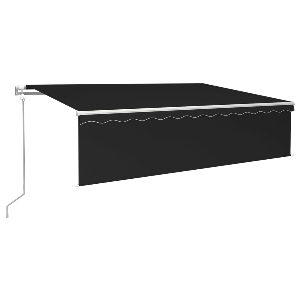 Automatisk markise rullegardin LED vindsensor 6x3 m antrasitt