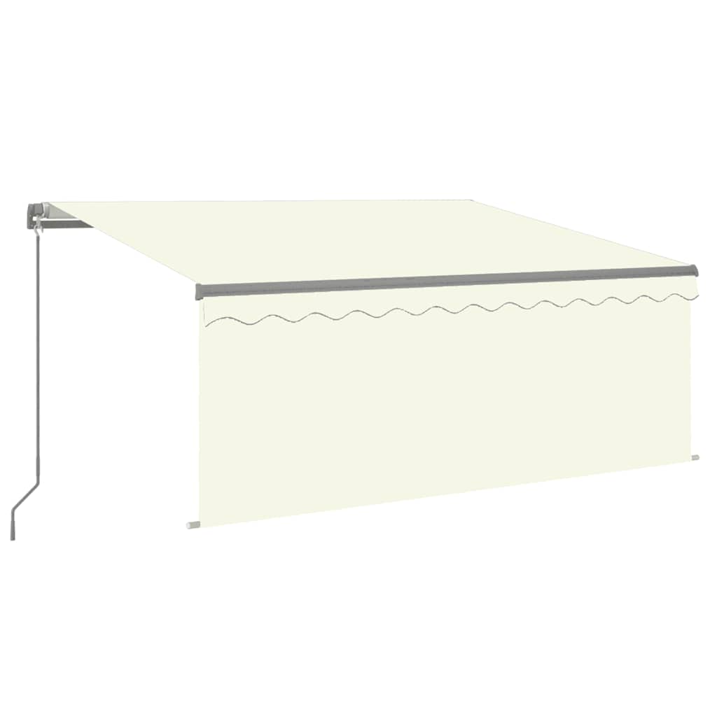 Manuell uttrekkbar markise med rullegardin LED 3x2,5 m kremhvit vidaXL