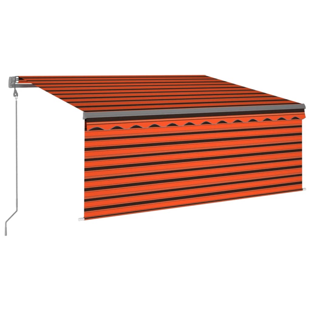 Automatisk markise rullegardin LED vindsensor 3,5x2,5 m oransje vidaXL