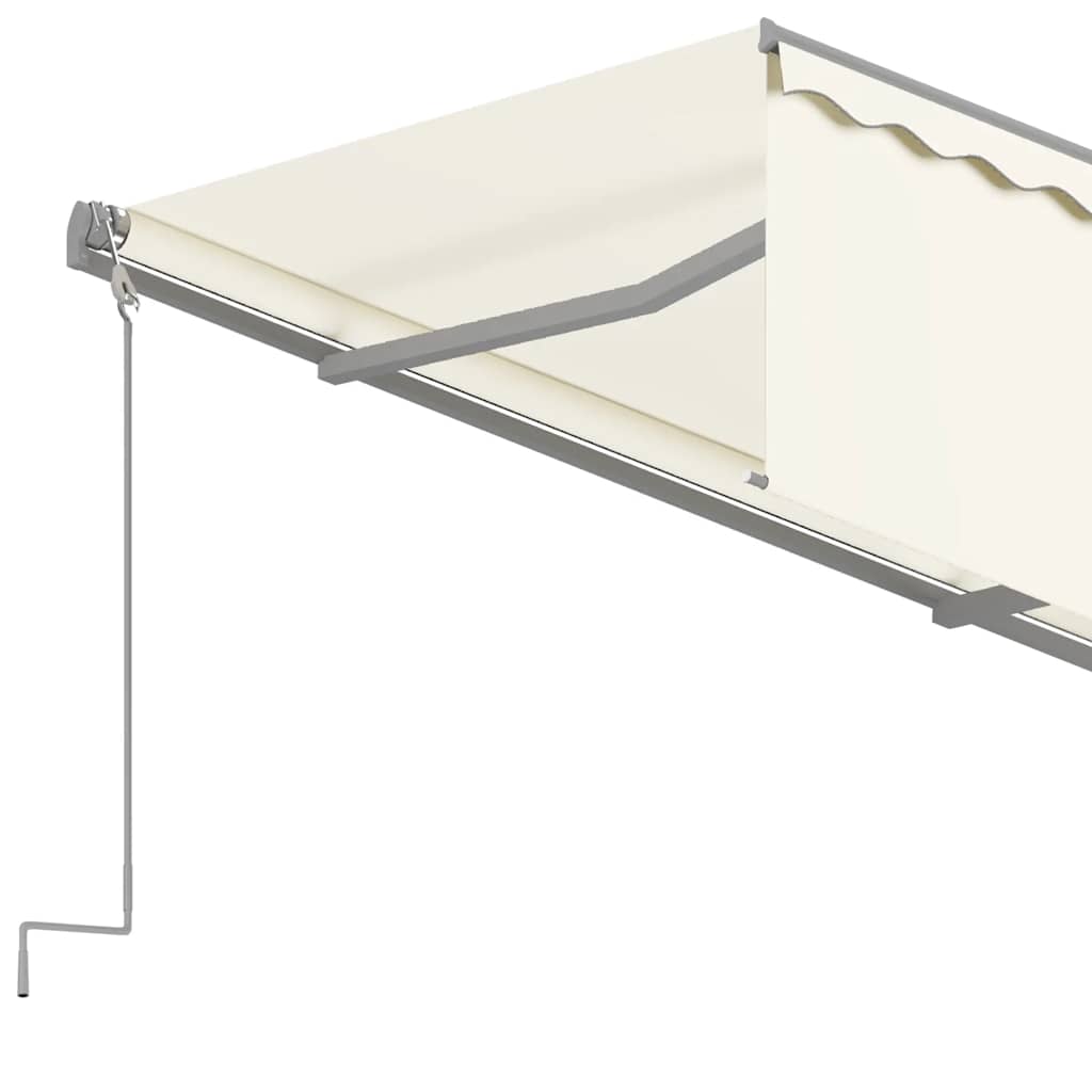 Automatisk uttrekkbar markise med rullegardin 4x3 m kremhvit vidaXL