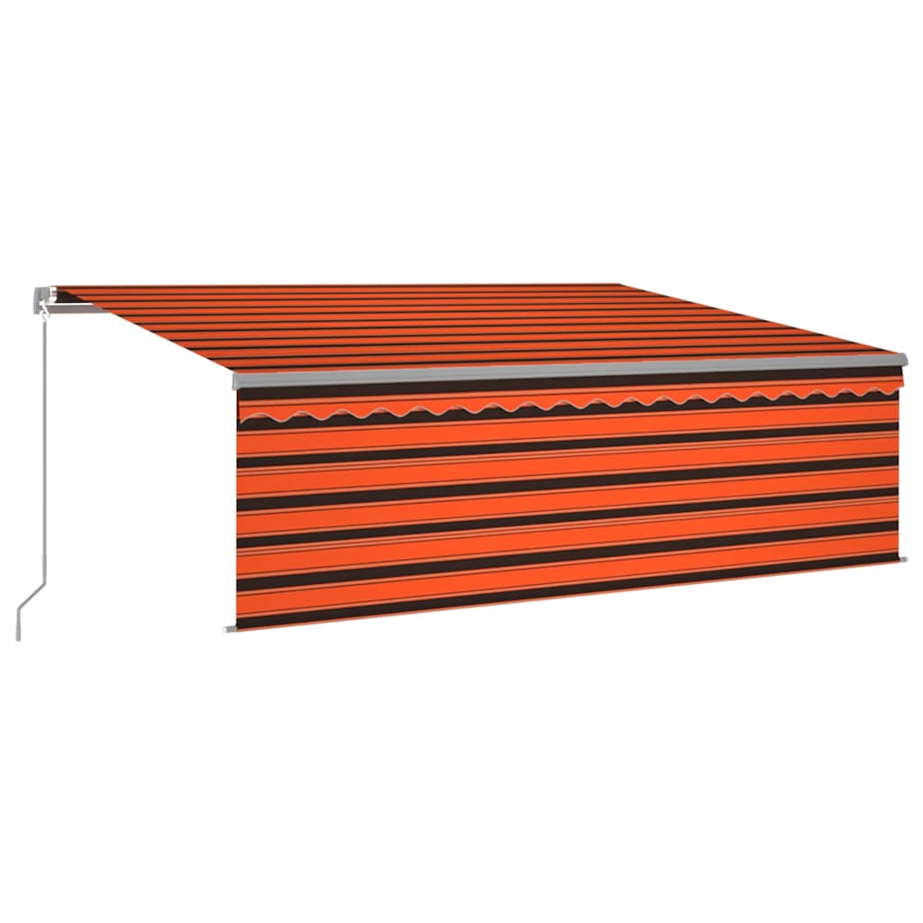 Manuell uttrekkbar markise rullegardin 4,5x3 m oransje brun vidaXL