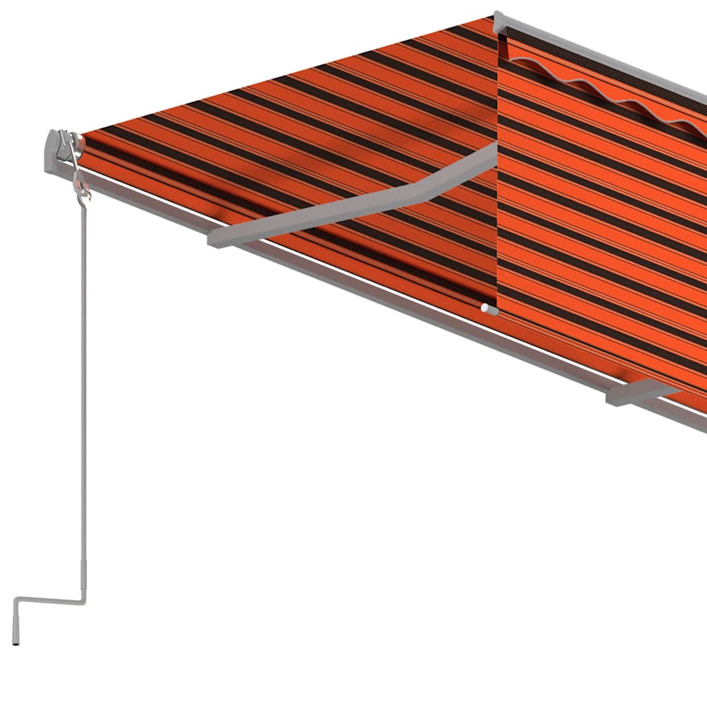 Manuell uttrekkbar markise rullegardin 4,5x3 m oransje brun vidaXL