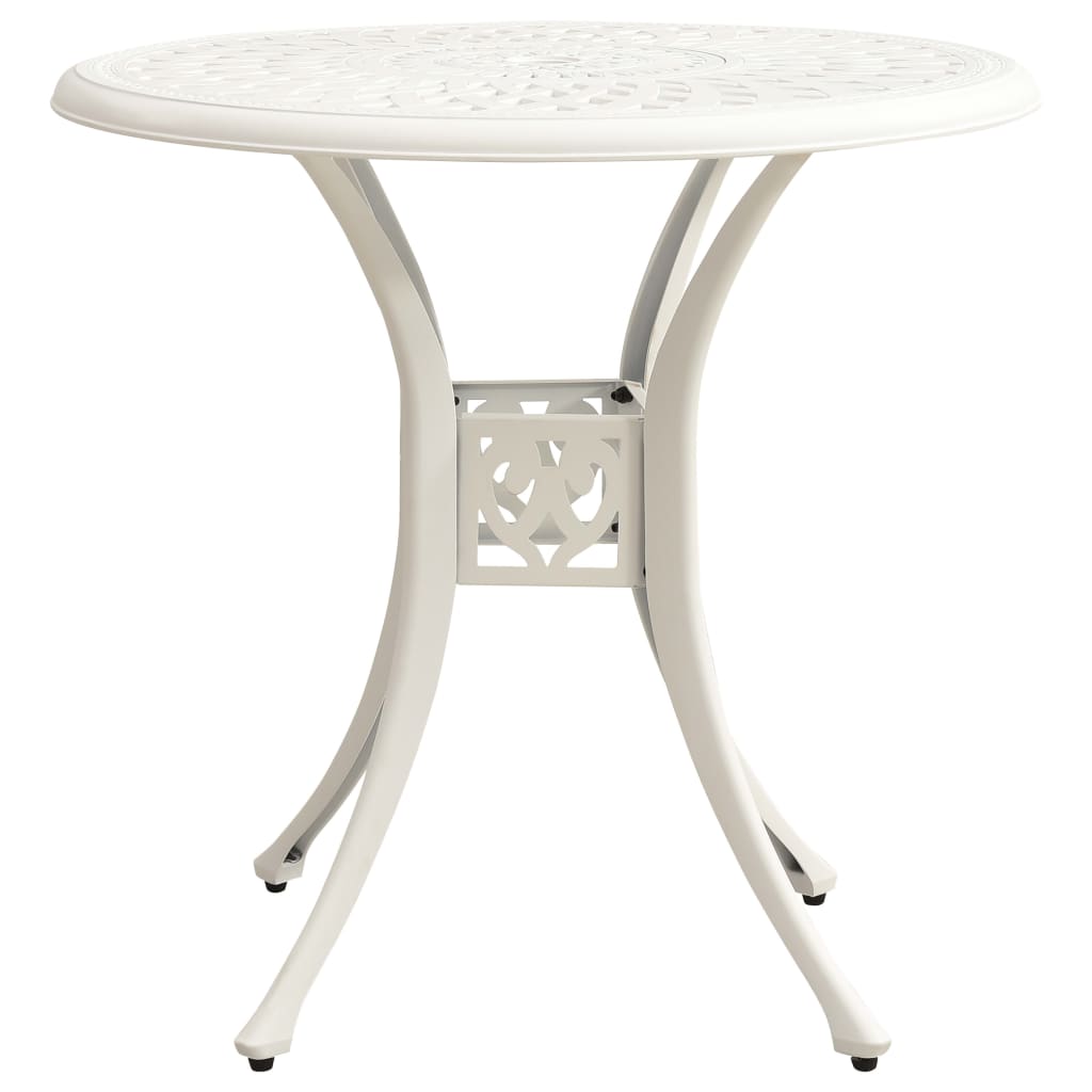 Bistrosett 3 deler støpt aluminium hvit