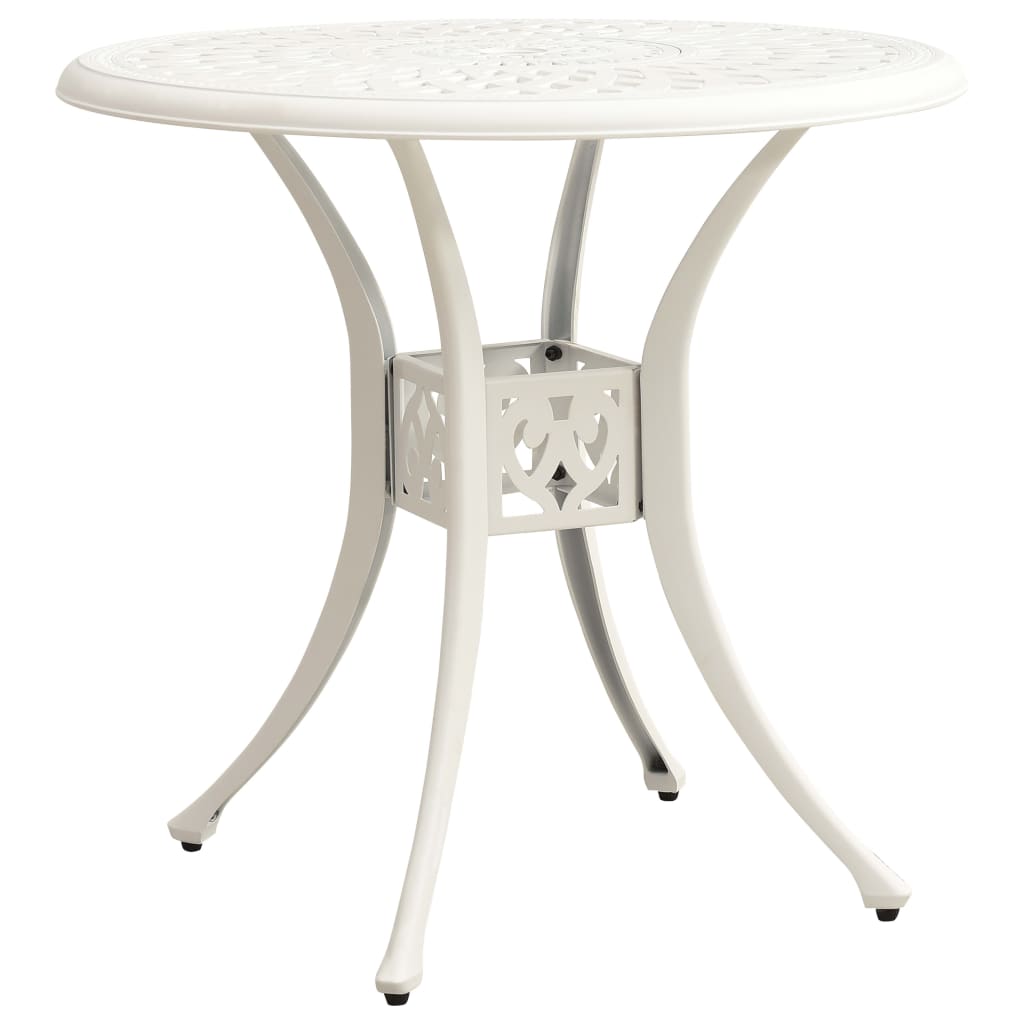 Bistrosett 5 deler støpt aluminium hvit