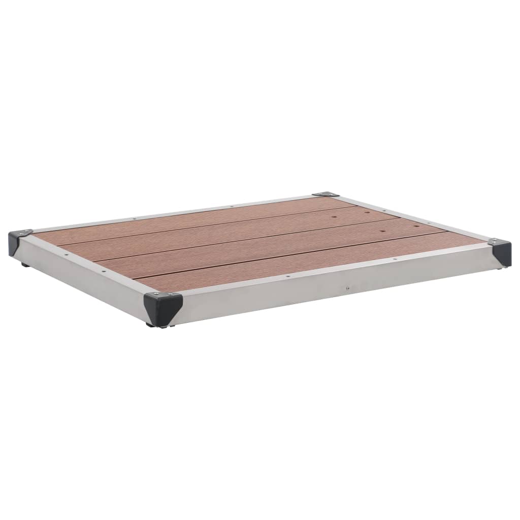 Hagedusj med brunt dusjbrett 230 cm rustfritt stål vidaXL