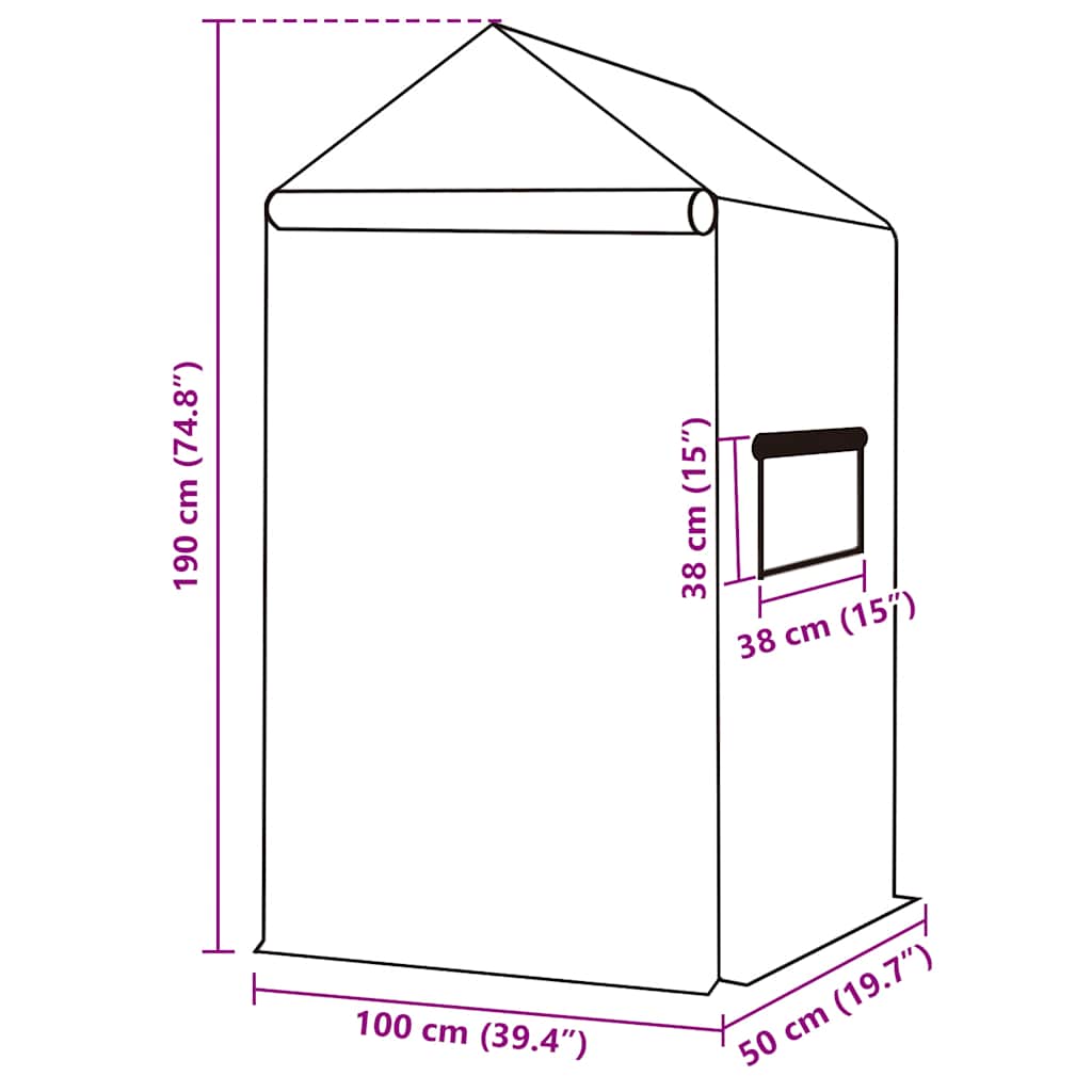 Erstattningstrekk til drivhus (0,5 m²) 50x100x190 cm grønn