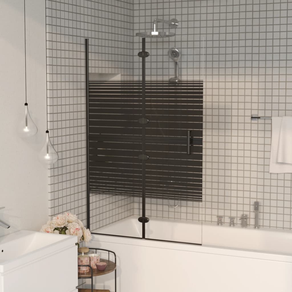 Leddet dusjdør ESG 80x140 cm svart