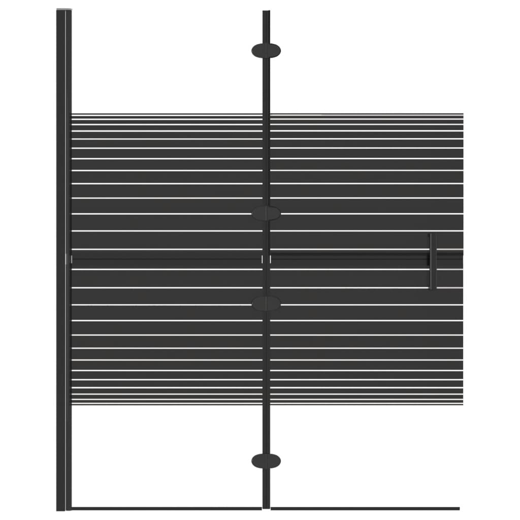 Leddet dusjdør ESG 100x140 cm svart