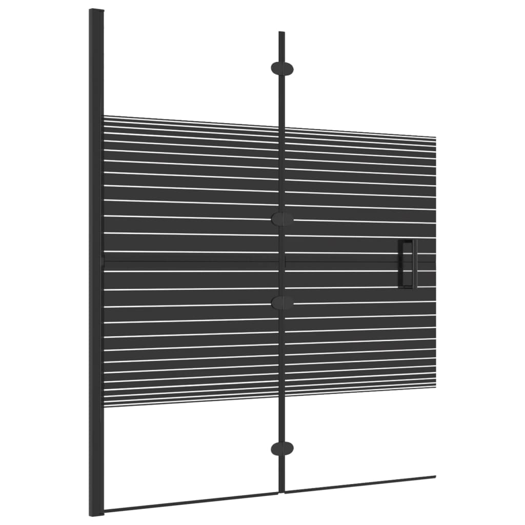 Leddet dusjdør ESG 120x140 cm svart