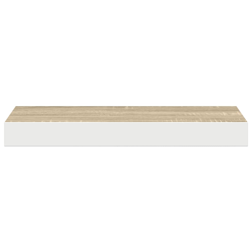 Flytende vegghylle eik og hvit 40x23,5x3,8 cm MDF