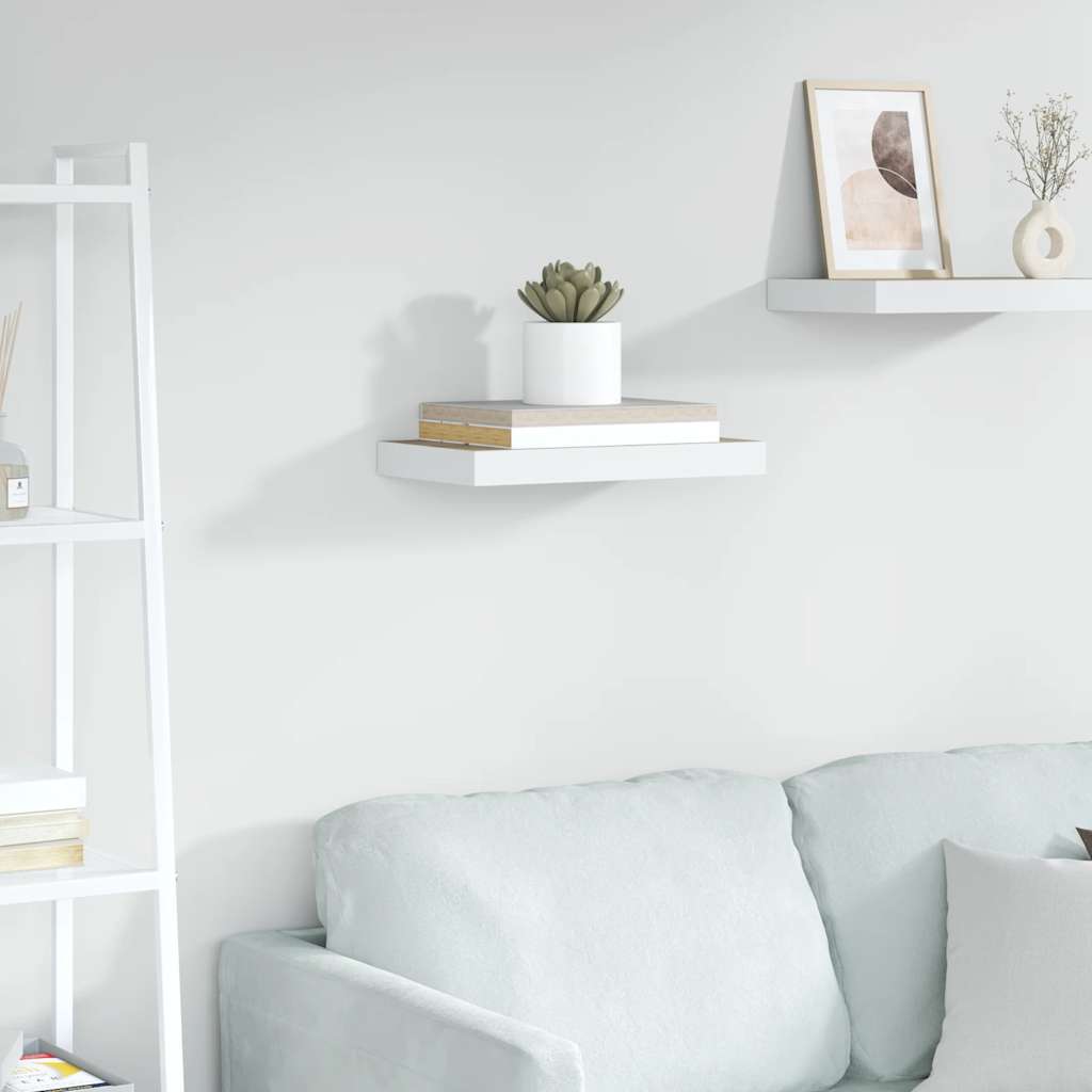 Flytende vegghylle eik og hvit 40x23,5x3,8 cm MDF