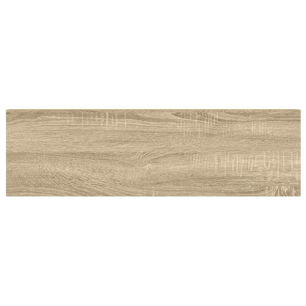 Flytende vegghylle eik og hvit 90x23,5x3,8 cm MDF