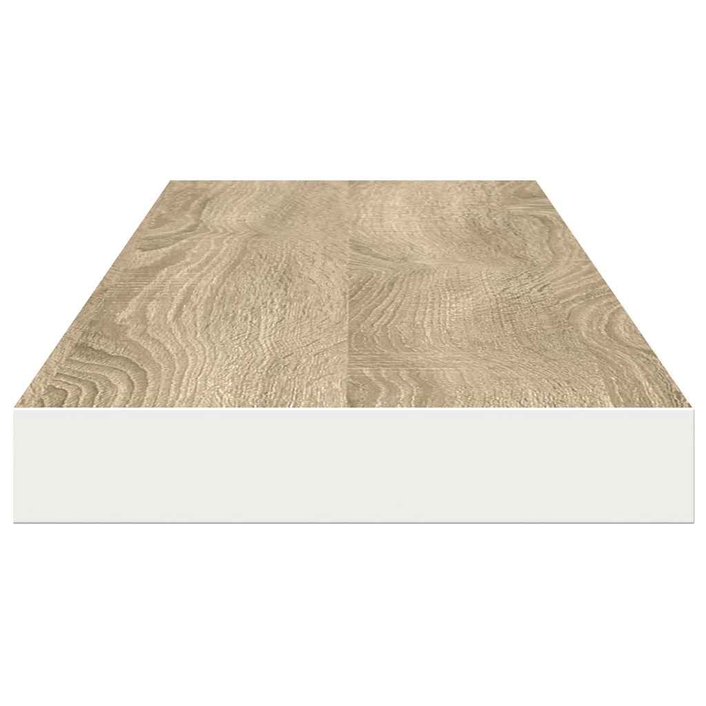 Flytende vegghyller 4 stk eik og hvit 120x23,5x3,8 cm MDF vidaXL