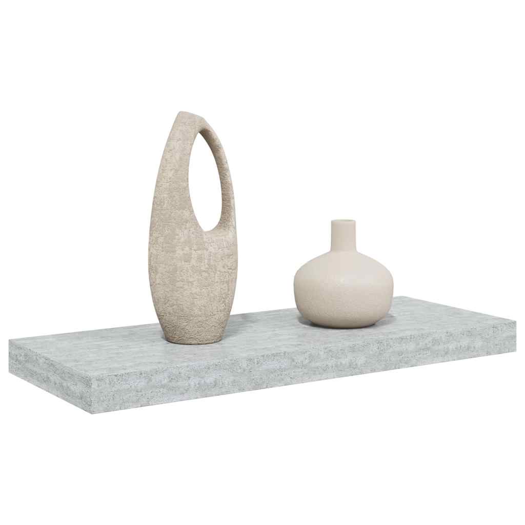 Flytende vegghylle betonggrå 60x23,5x3,8 cm MDF
