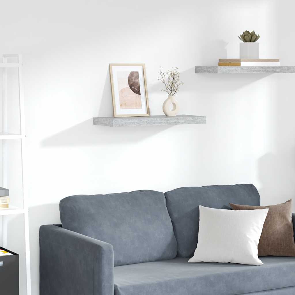 Flytende vegghylle betonggrå 60x23,5x3,8 cm MDF