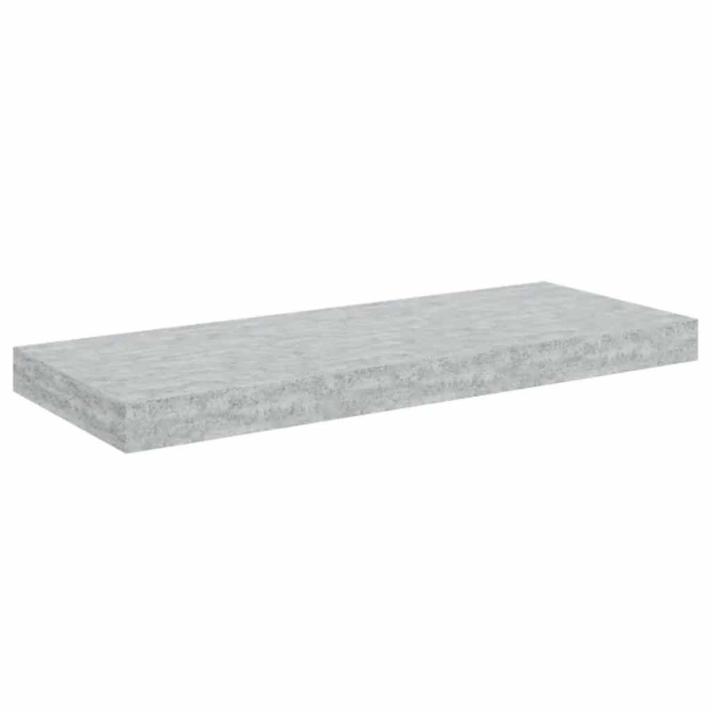 Flytende vegghyller 2 stk betonggrå 60x23,5x3,8 cm MDF