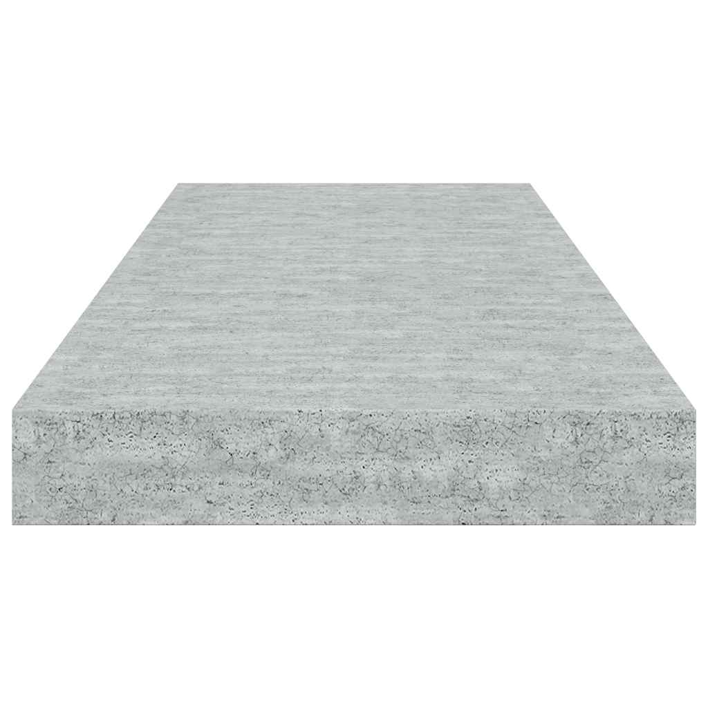Flytende vegghyller 2 stk betonggrå 60x23,5x3,8 cm MDF