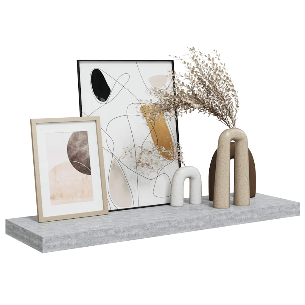 Flytende vegghylle betonggrå 80x23,5x3,8 cm MDF vidaXL