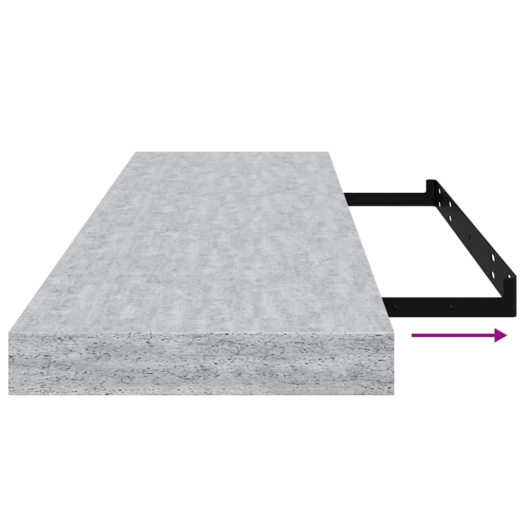 Flytende vegghylle betonggrå 80x23,5x3,8 cm MDF vidaXL