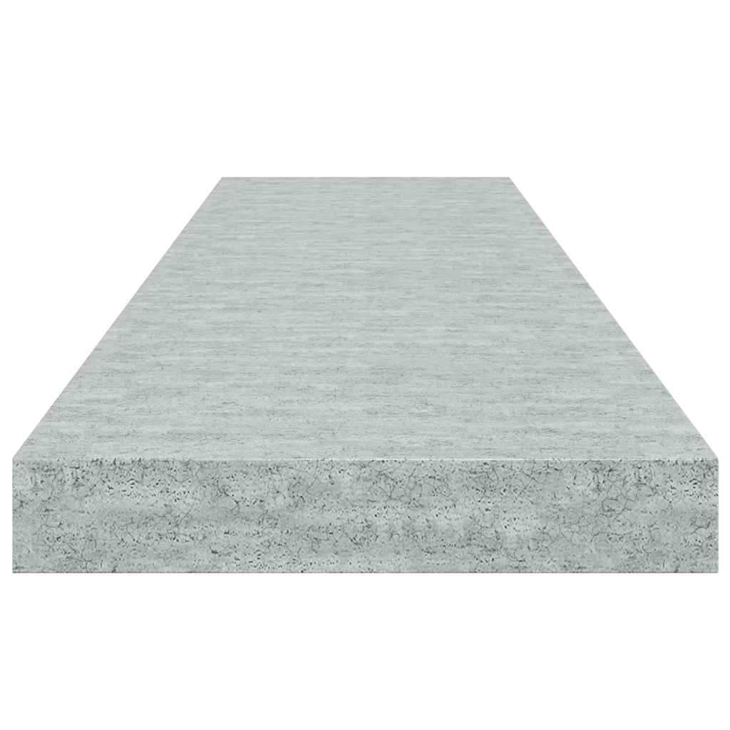 Flytende vegghyller 4 stk betonggrå 90x23,5x3,8 cm MDF
