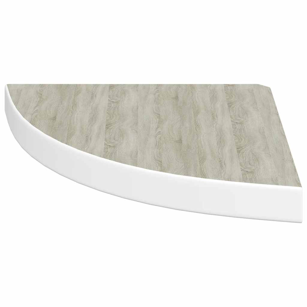 Hjørnehyller vegghengt 2 stk eik og hvit 35x35x3,8 cm MDF