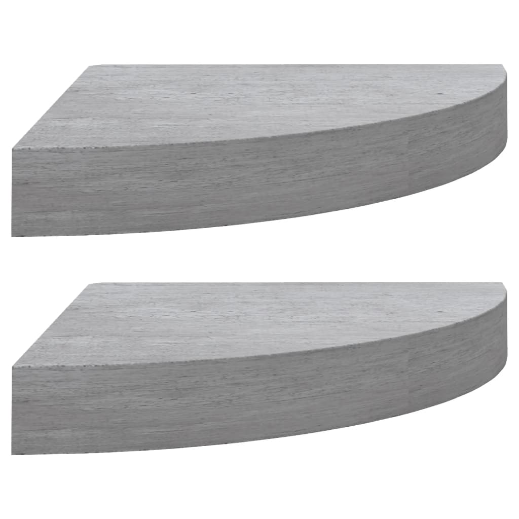 Hjørnehyller vegghengt 2 stk betonggrå 35x35x3,8 cm MDF