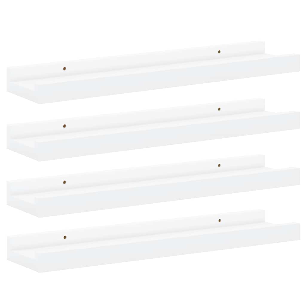 Vegghyller 4 stk hvit 40x9x3 cm