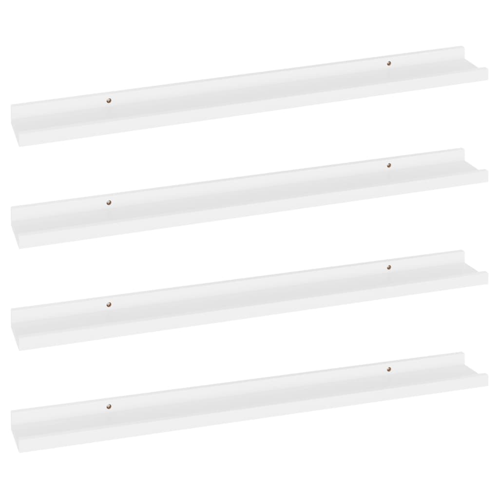 Vegghyller 4 stk hvit 80x9x3 cm