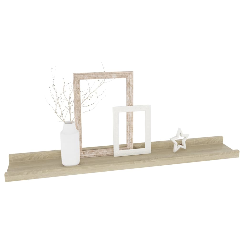 Vegghyller 2 stk Sonoma eik 60x9x3 cm