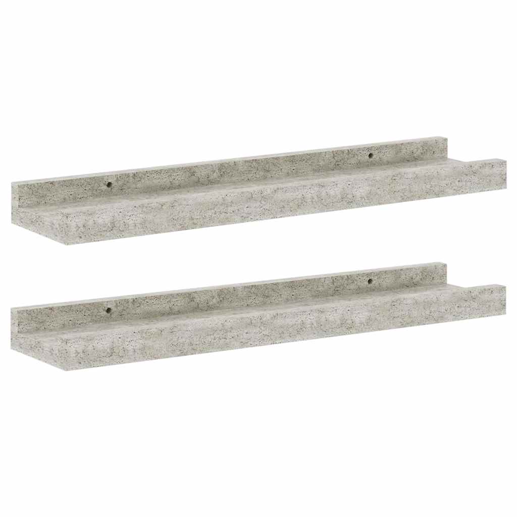 Vegghyller 2 stk betonggrå 40x9x3 cm