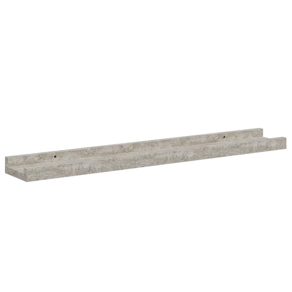 Vegghyller 2 stk betonggrå 60x9x3 cm
