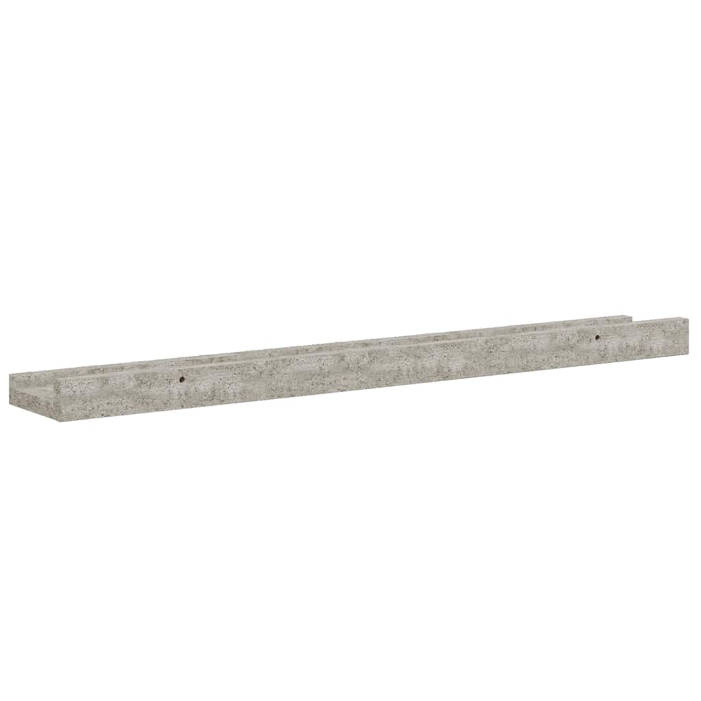 Vegghyller 2 stk betonggrå 60x9x3 cm