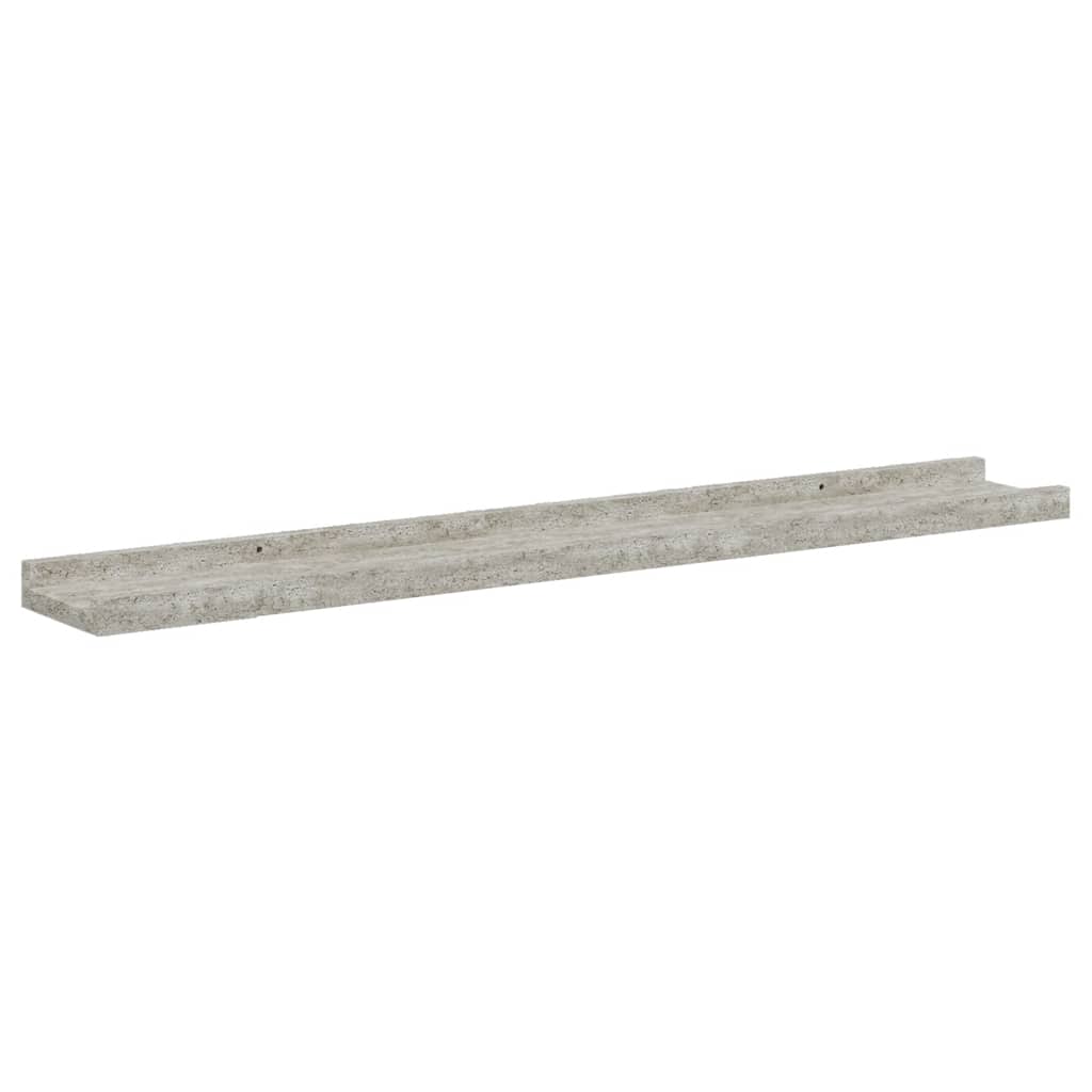 Vegghyller 2 stk betonggrå 80x9x3 cm