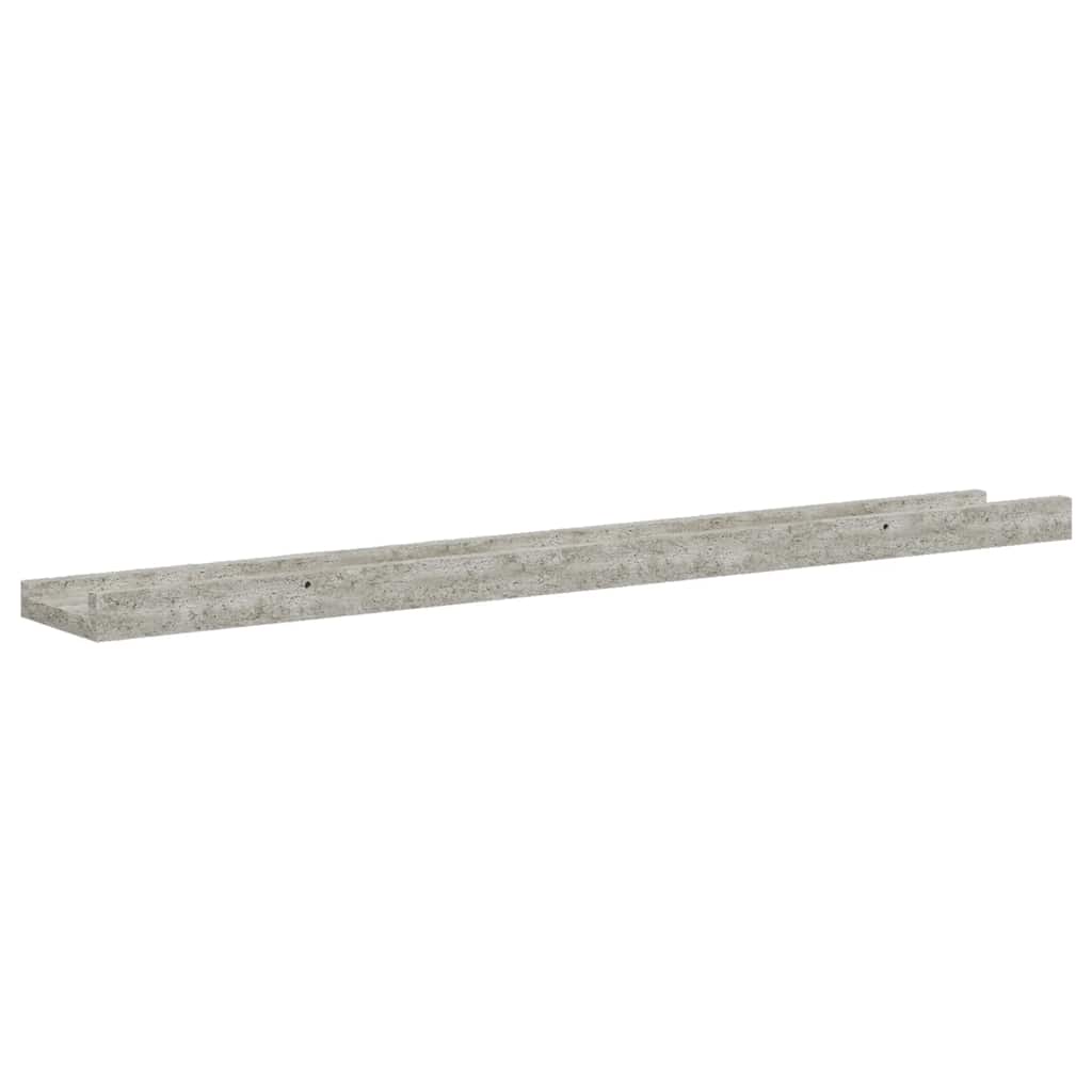Vegghyller 2 stk betonggrå 80x9x3 cm