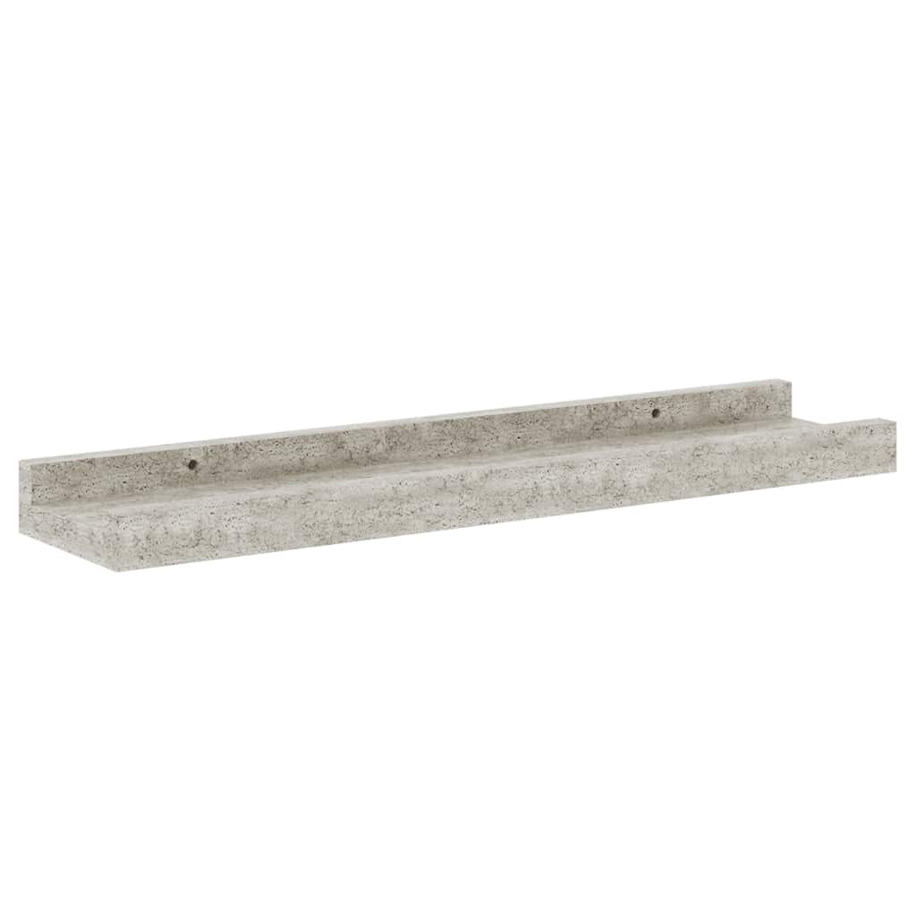 Vegghyller 4 stk betonggrå 40x9x3 cm