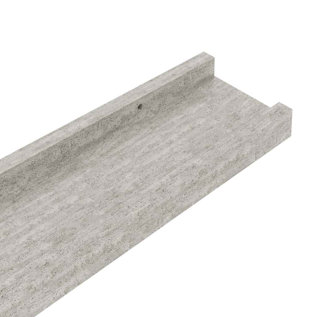 Vegghyller 4 stk betonggrå 80x9x3 cm