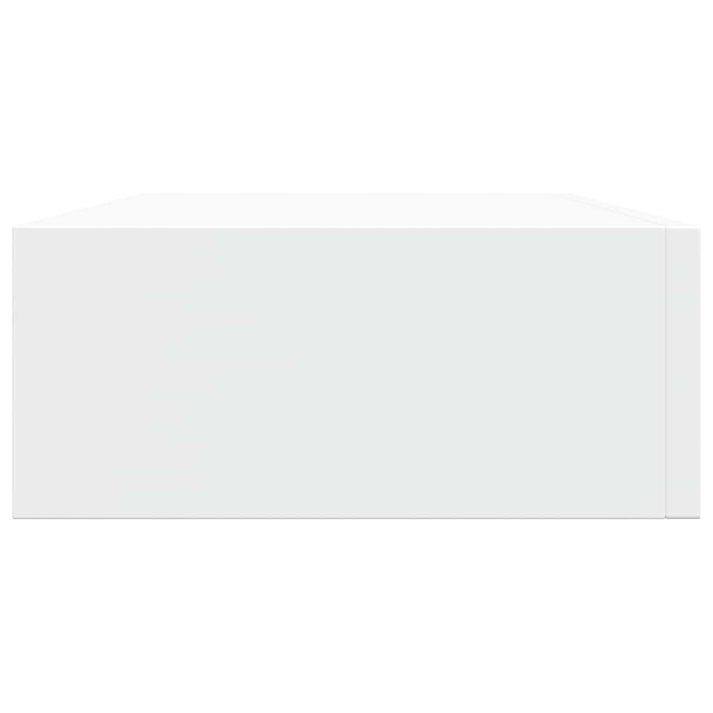 Veggmonterte skuffehyller 2 stk hvit 40x23,5x10 cm MDF