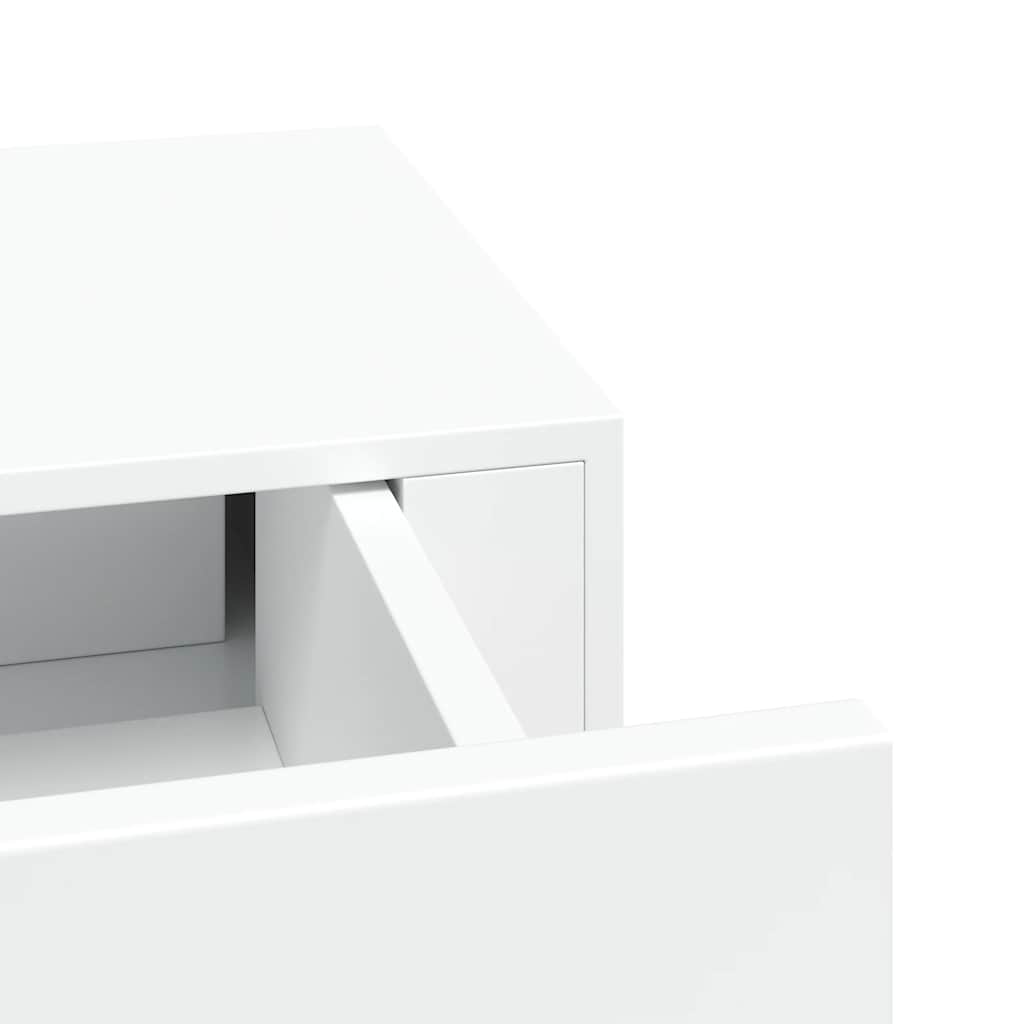 Veggmonterte skuffehyller 2 stk hvit 40x23,5x10 cm MDF