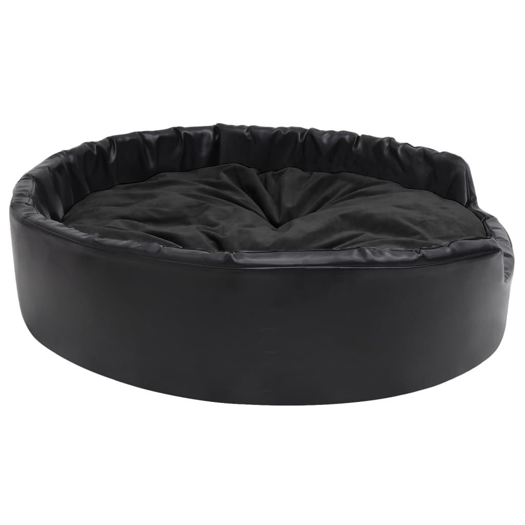 Hundeseng svart 99x89x21 cm plysj og kunstig lær vidaXL