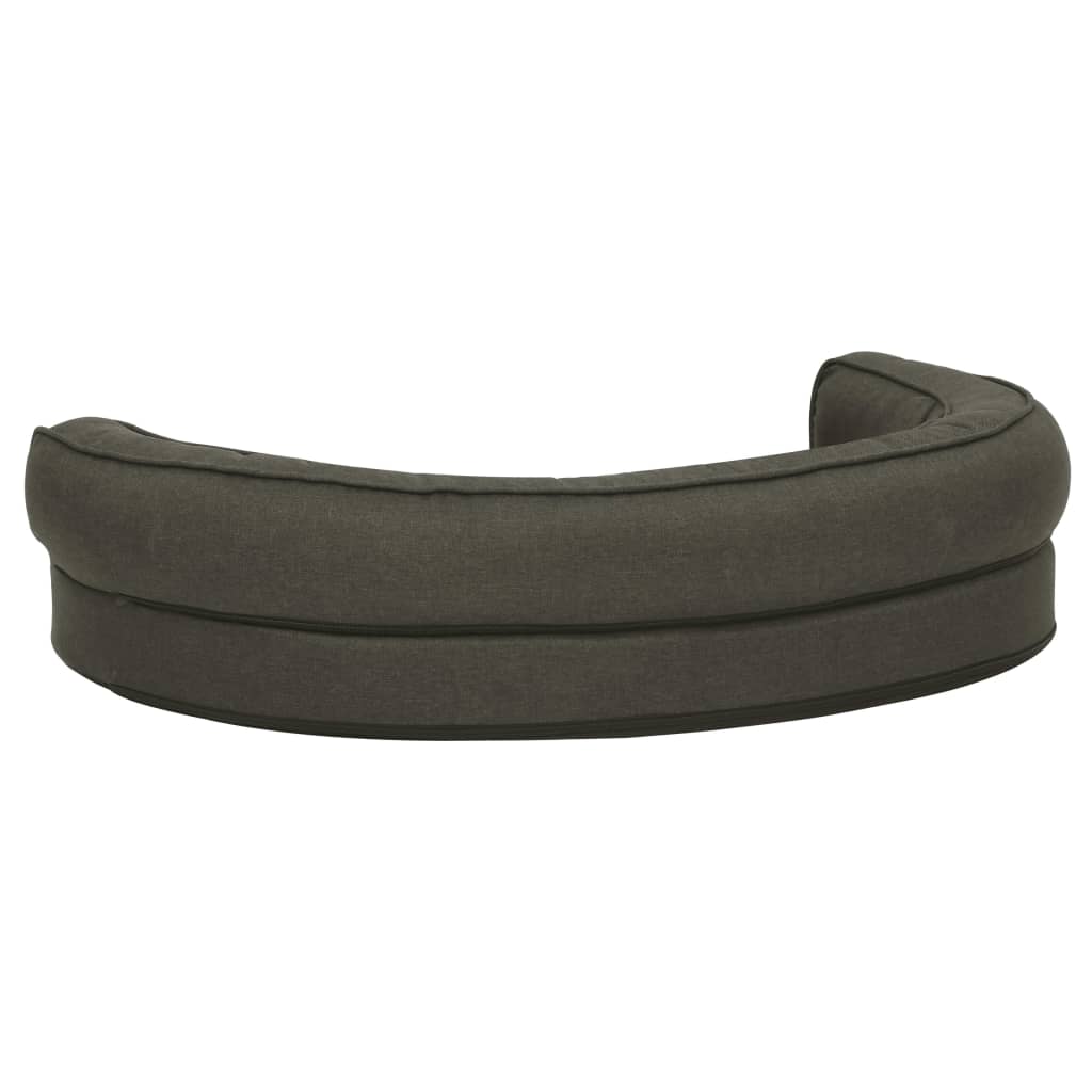 Ergonomisk hundeseng med linutseende 75x53 cm mørkegrå
