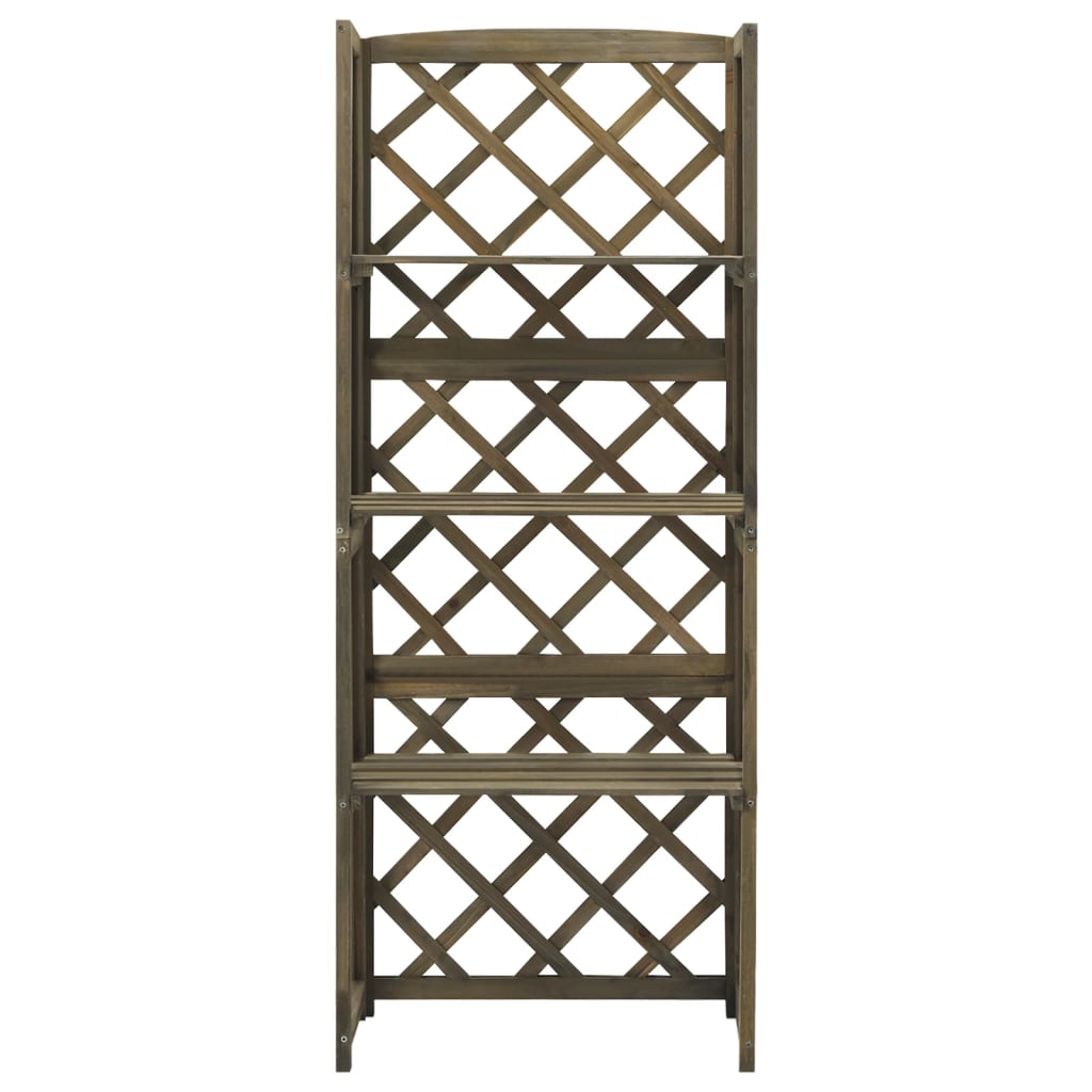 Espalier med hyller 55x30x140 cm heltre gran grå