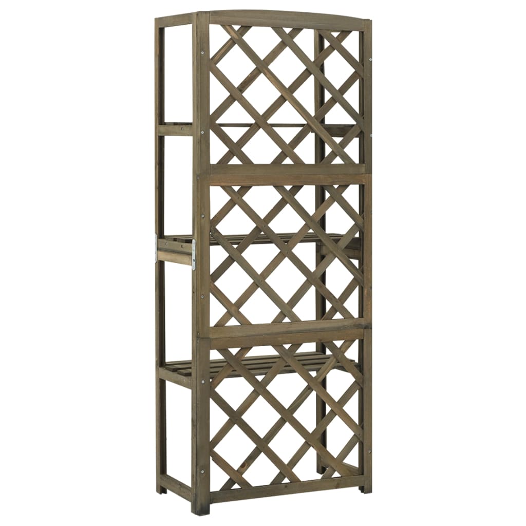 Espalier med hyller 55x30x140 cm heltre gran grå