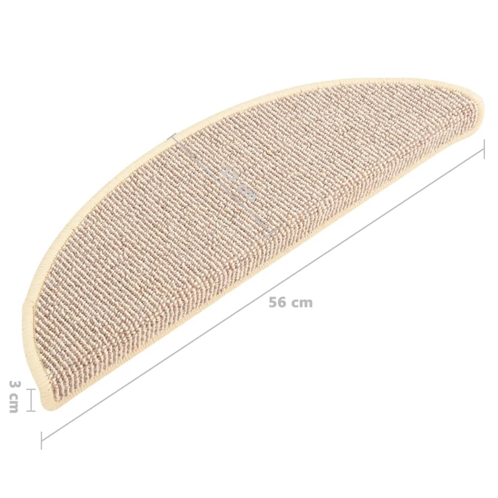 Trappematter 15 stk 56x17x3 cm hvite og brune halvrund