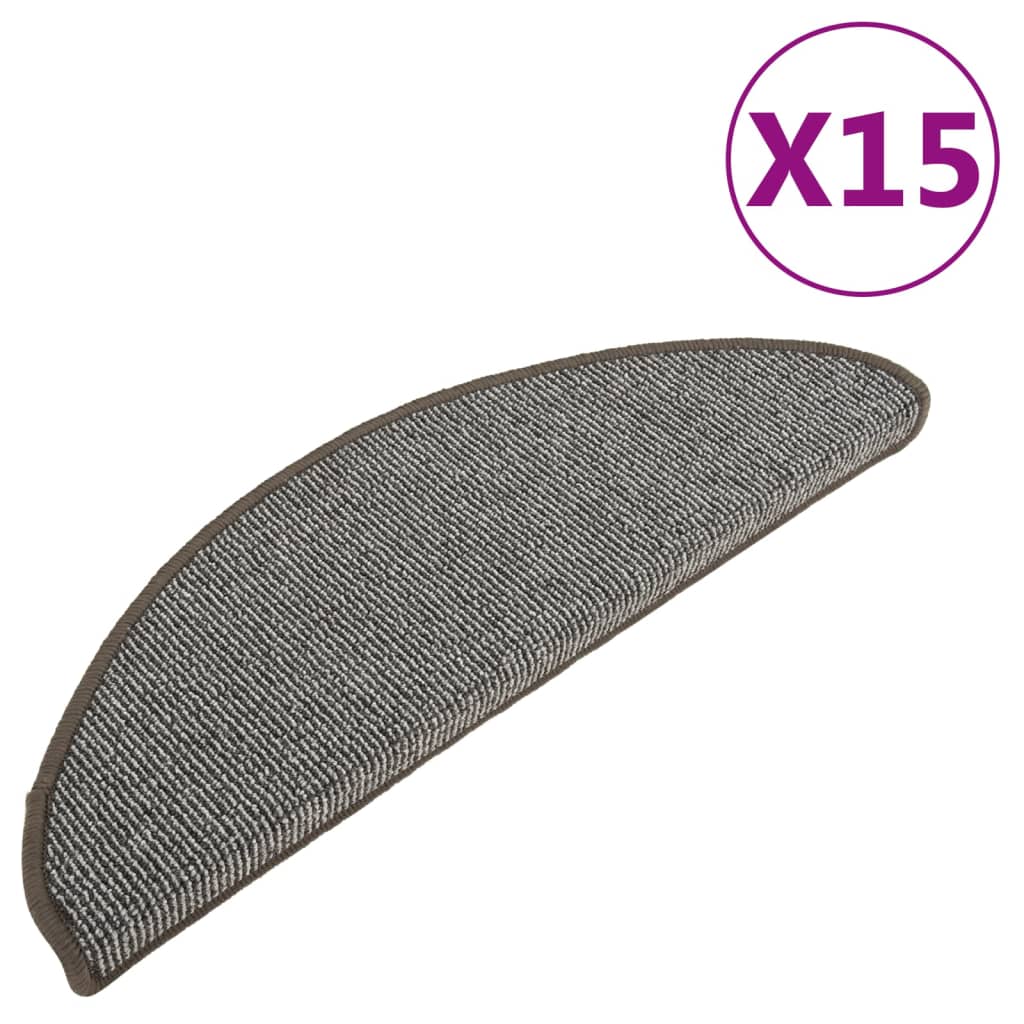Trappematter 15 stk 65x21x4 cm grå halvrund store