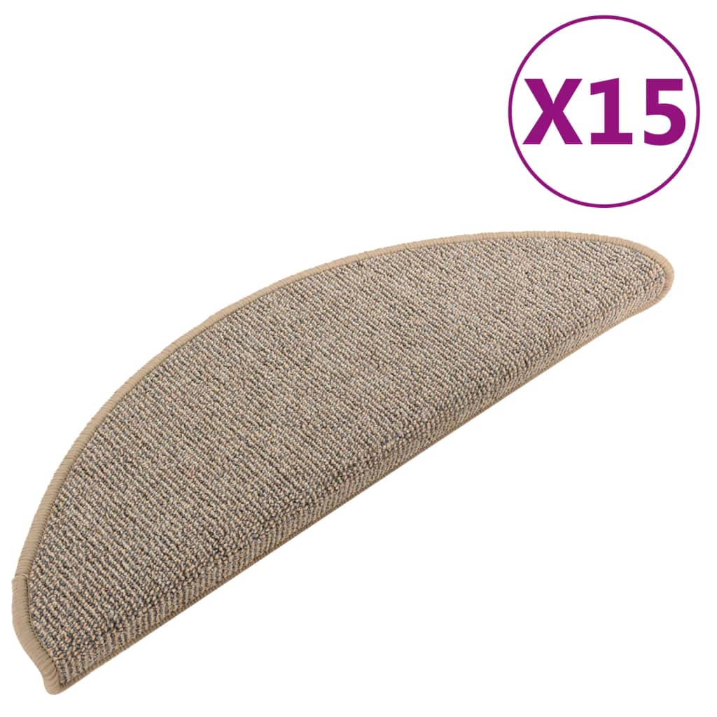 Trappematter 15 stk 65x21x4 cm brune halvrund store