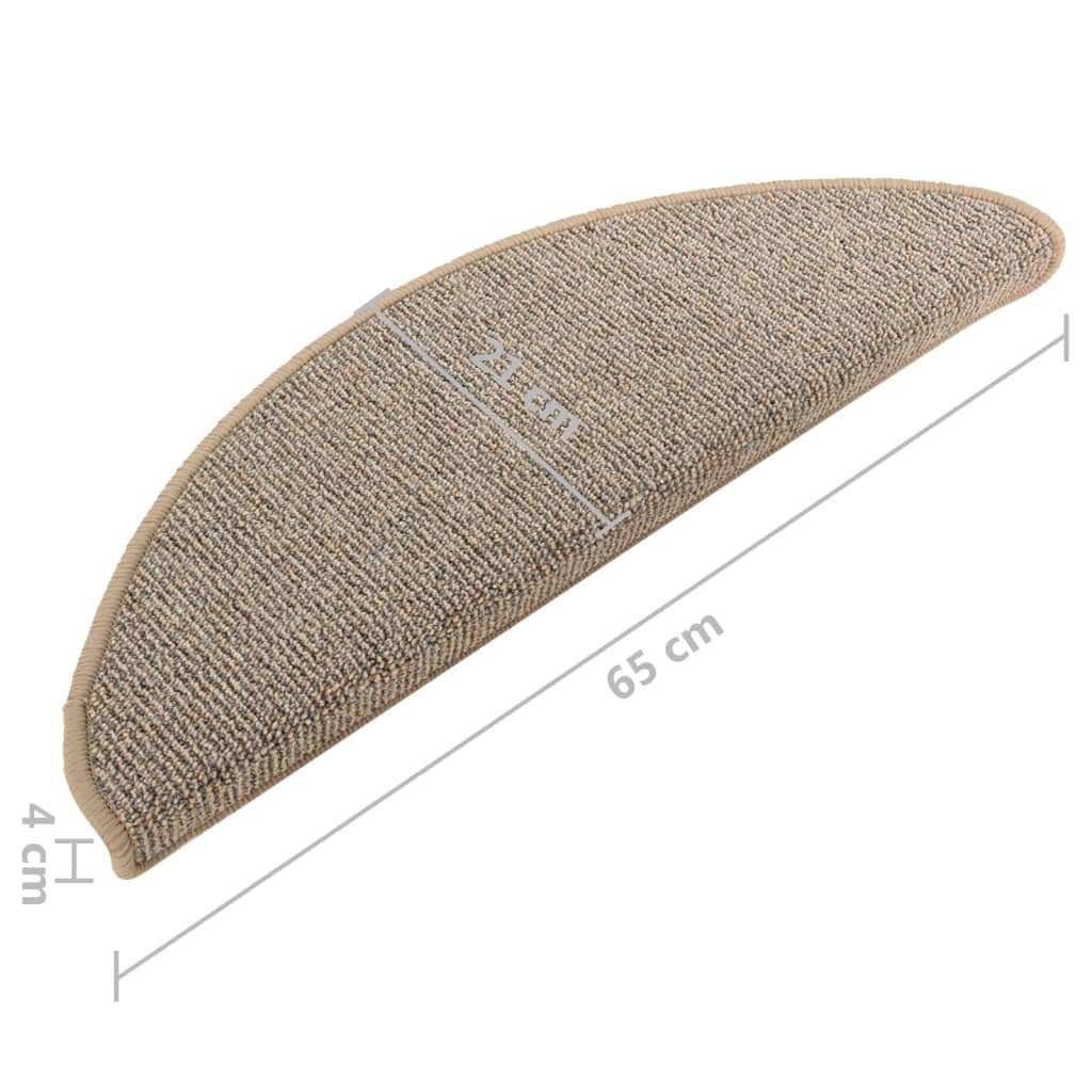 Trappematter 15 stk 65x21x4 cm brune halvrund store